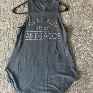 “All you need is Love and Tacos” racerback tank